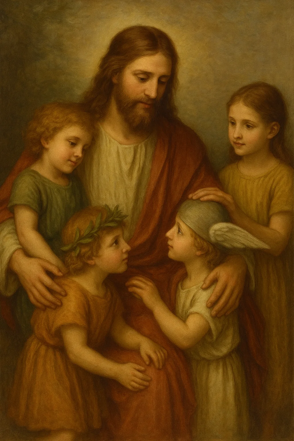 Jesus welcoming the children
